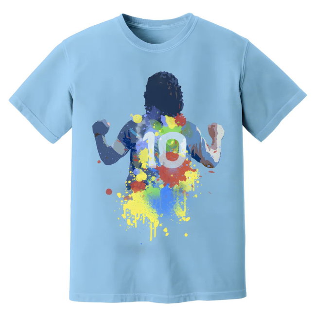 Diego Maradona Napoli Art T-Shirt (Sky)