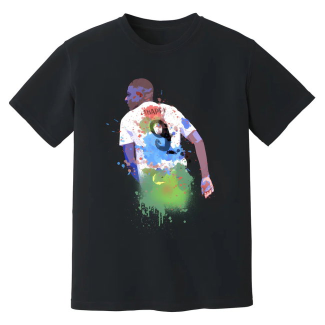 Kylian Mbappe Real Madrid Art T-Shirt (Black)