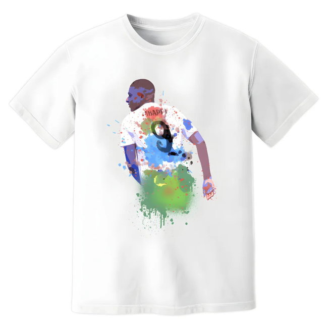 Kylian Mbappe Real Madrid Art T-Shirt (White)