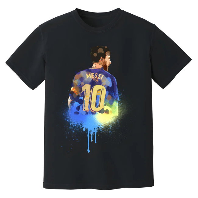 Lionel Messi Barcelona Art T-Shirt (Black)