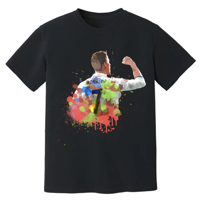 Cristiano Ronaldo Real Madrid Art T-Shirt (Black)