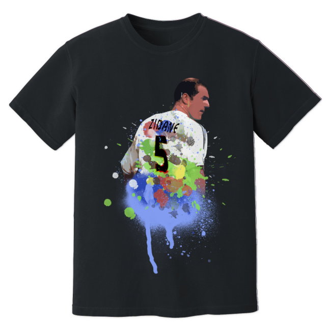 Zinedine Zidane Real Madrid Art T-Shirt (Black)