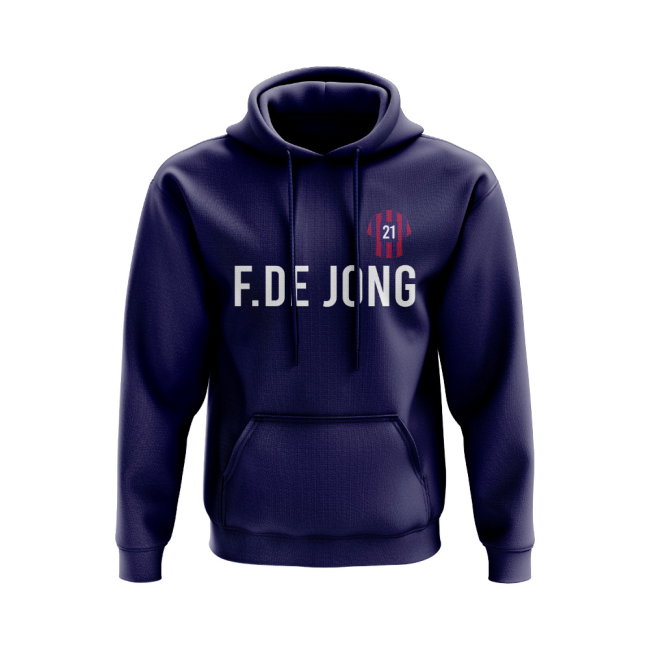 Frenkie De Jong Barcelona Number Hoody (Navy)