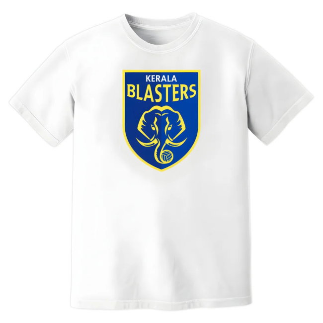 Kerala Blasters Badge T-Shirt (White)