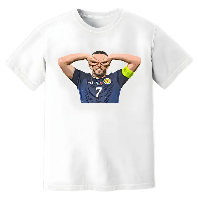 John McGinn Celebration Scotland T-Shirt (White)