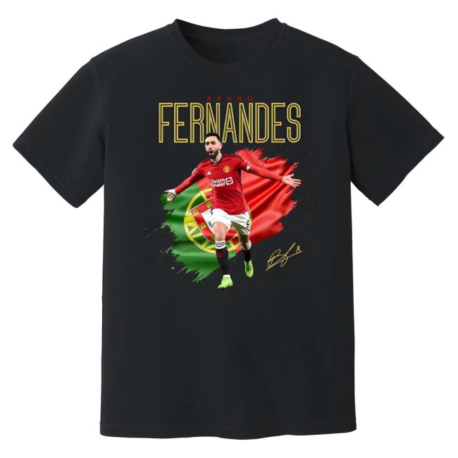 Bruno Fernandes Man United Celebration T-Shirt (Black)