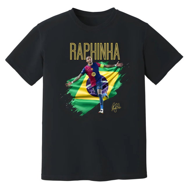 Raphinha Barcelona Celebration T-Shirt (Black)