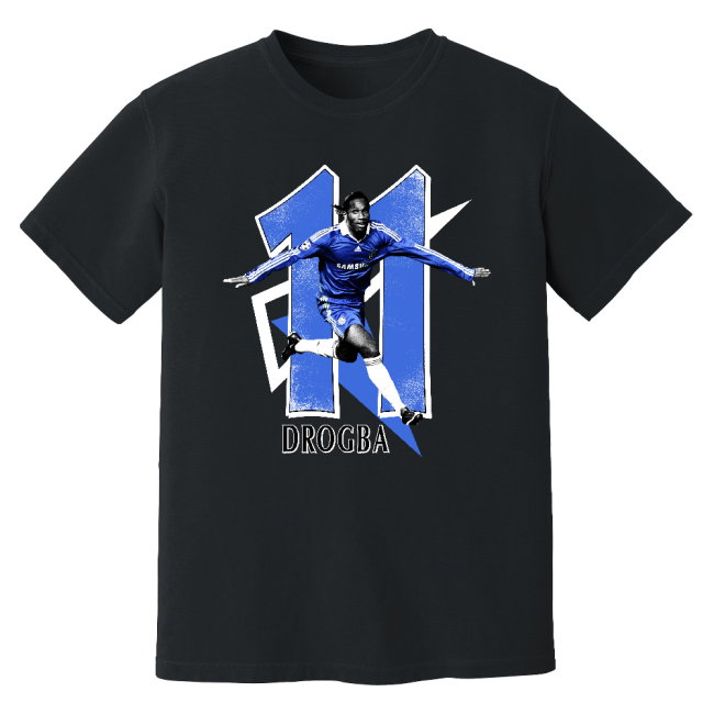 Didier Drogba Chelsea Premier League Legend T-Shirt (Black)