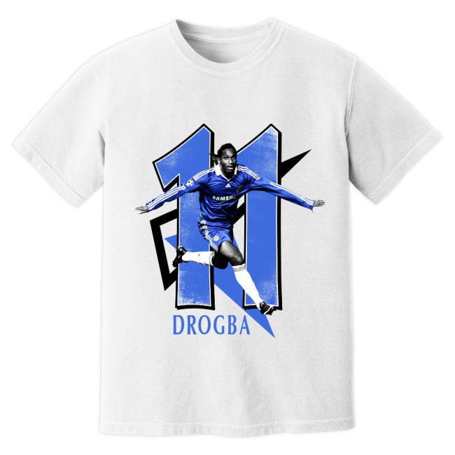 Didier Drogba Chelsea Premier League Legend T-Shirt (White)
