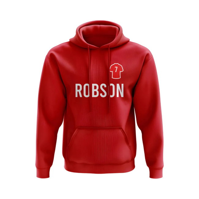 Bryan Robson Man United Number Hoody (Red)