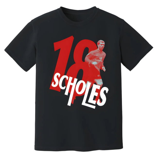 Paul Scholes Man United Premier League Legend T-Shirt (Black)