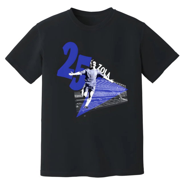 Gianfranco Zola Chelsea Premier League Legend T-Shirt (Black)