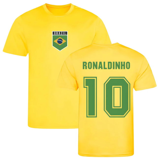 Ronaldinho Brazil Training Jersey (Yellow)