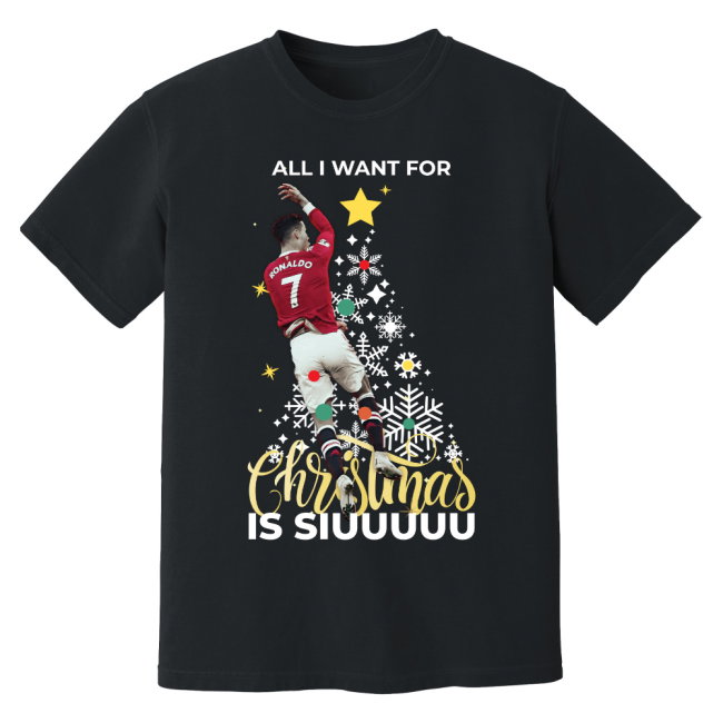 Cristiano Ronaldo Christmas T-Shirt (Black)