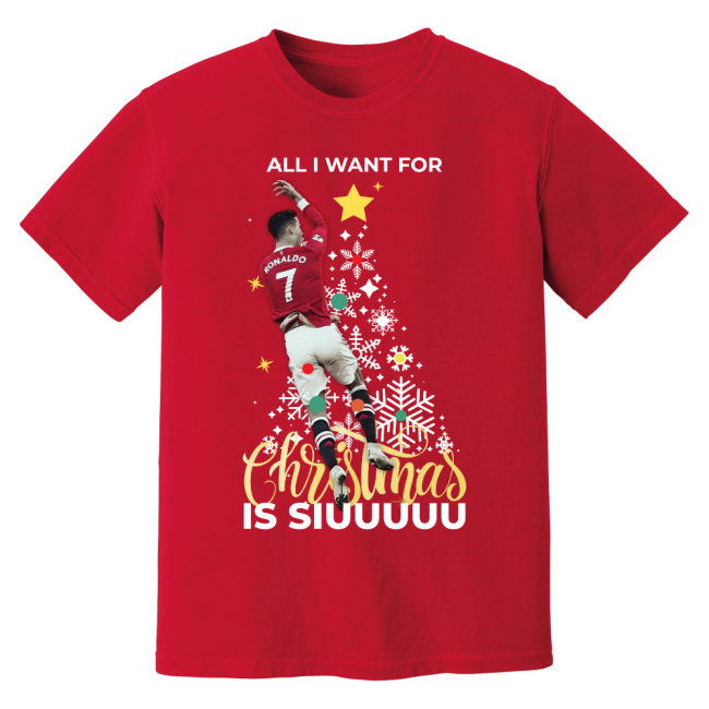 Cristiano Ronaldo Christmas T-Shirt (Red)