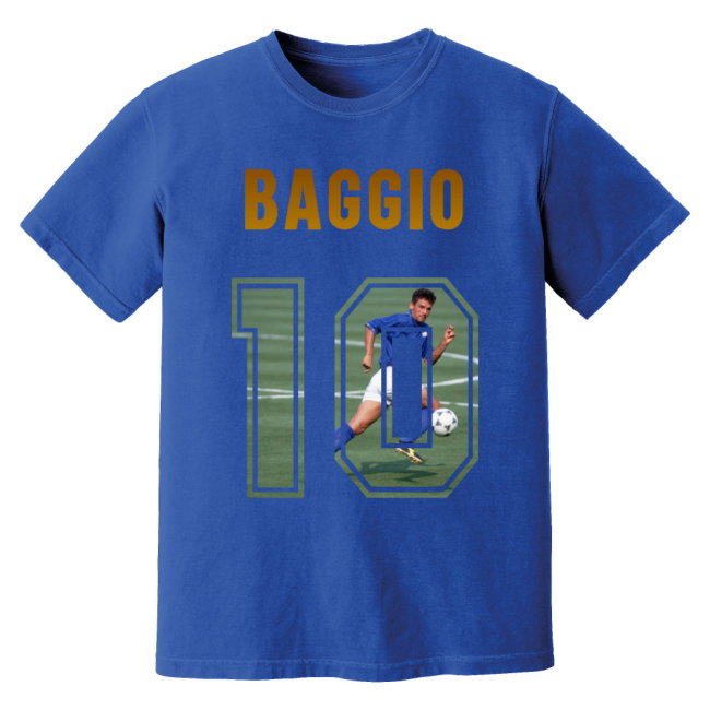 Roberto Baggio Italy Name and Number T-Shirt (Blue)