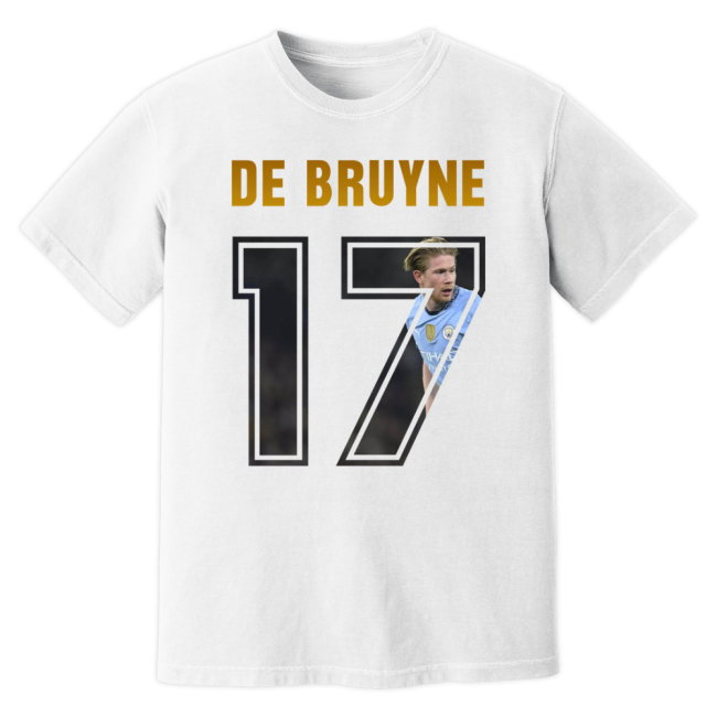 Kevin De Bruyne Man City Name And Number T-Shirt (White)