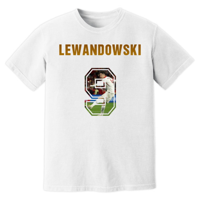 Robert Lewandowski Poland Name And Number T-Shirt (White)