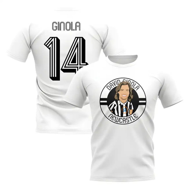 David Ginola Newcastle Illustration T-Shirt (White)