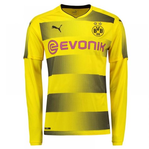 2017-18 Borussia Dortmund Long Sleeve Home Shirt (Isak 14)