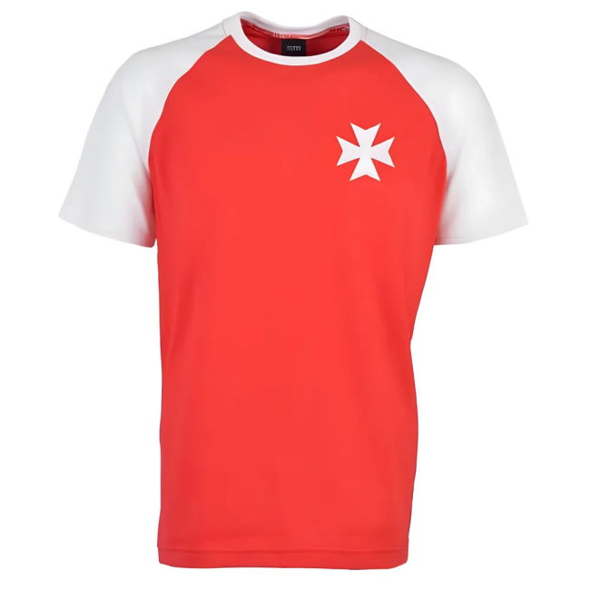 Malta Raglan Sleeve Red/White Retro T-Shirt