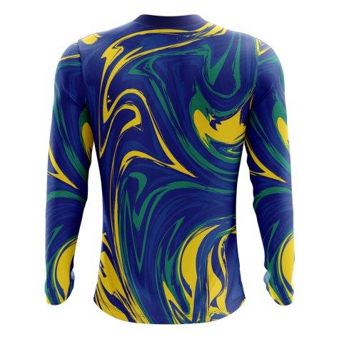2023-2024 Brazil Long Sleeve Away Concept Football Shirt (Kids)