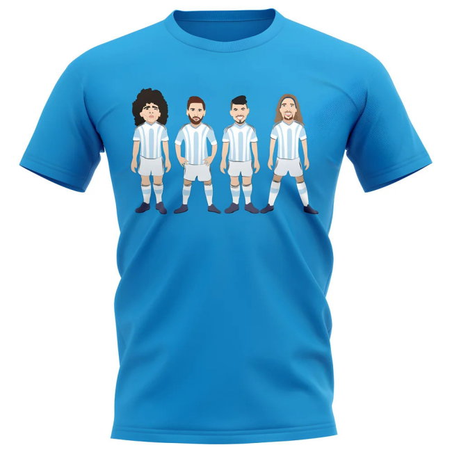 Argentina Players Illustration T-Shirt (Sky)
