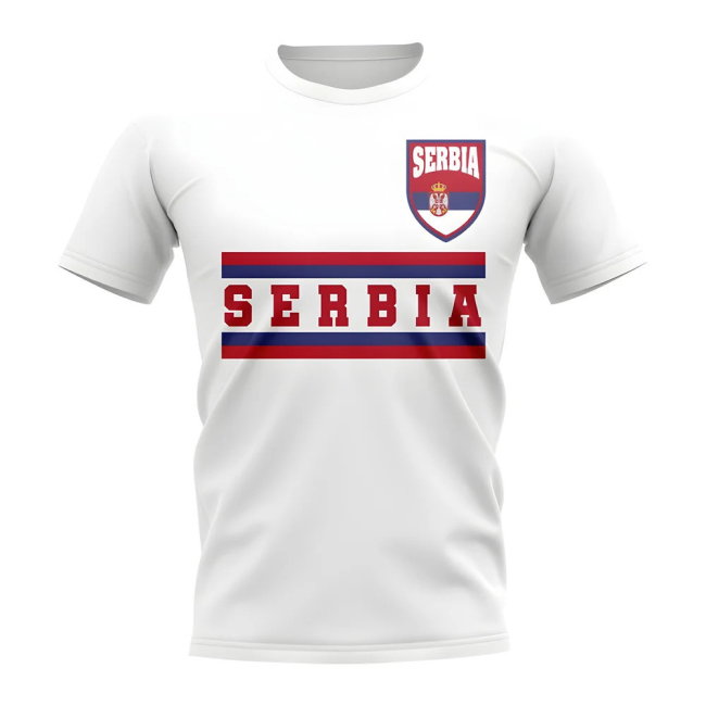 Serbia Core Football Country T-Shirt (White)