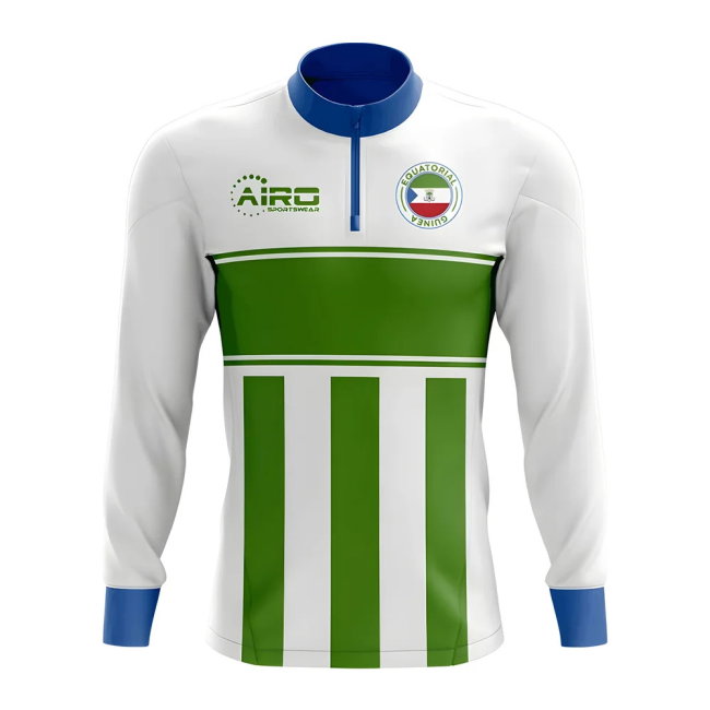 Equatorial Guinea Concept Football Half Zip Midlayer Top (White-Green)