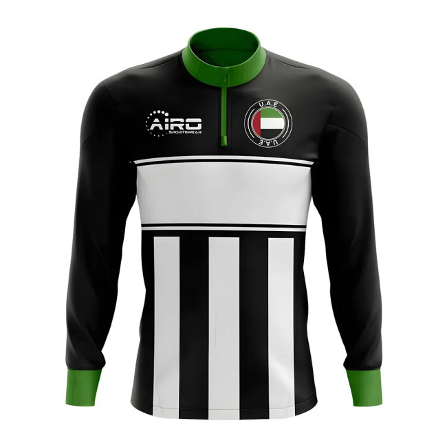UAE Concept Football Half Zip Midlayer Top (Black-White)