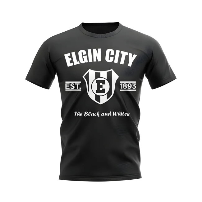 Elgin City Established Football T-Shirt (Black)