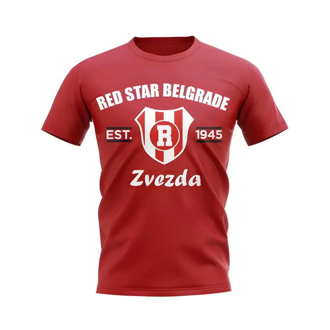 Red Star Belgrade Established Football T-Shirt (Red)