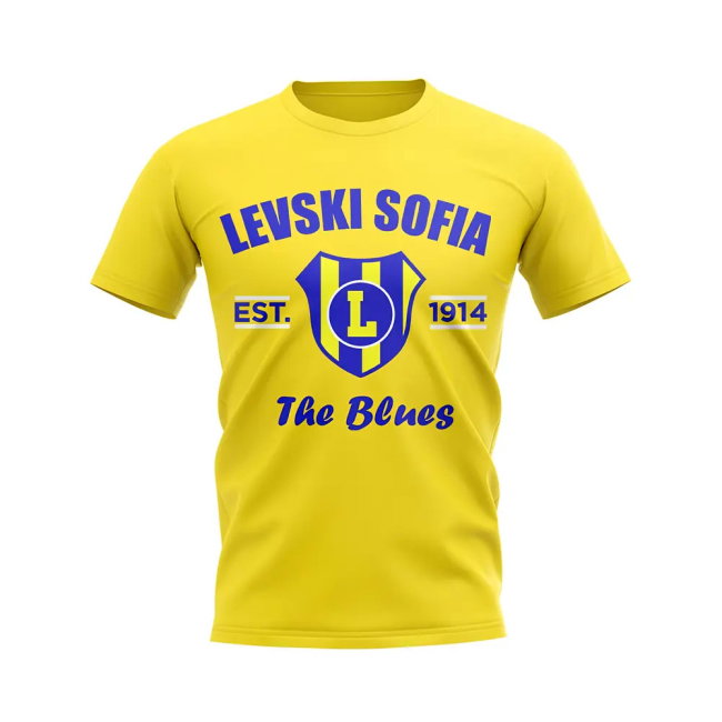 Levski Sofia Established Football T-Shirt (Yellow)