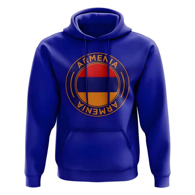 Armenia Football Badge Hoodie (Blue)