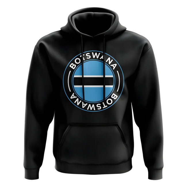 Botswana Football Badge Hoodie (Black)