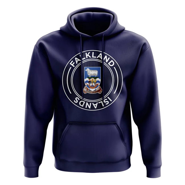Falkland Islands Football Badge Hoodie (Navy)