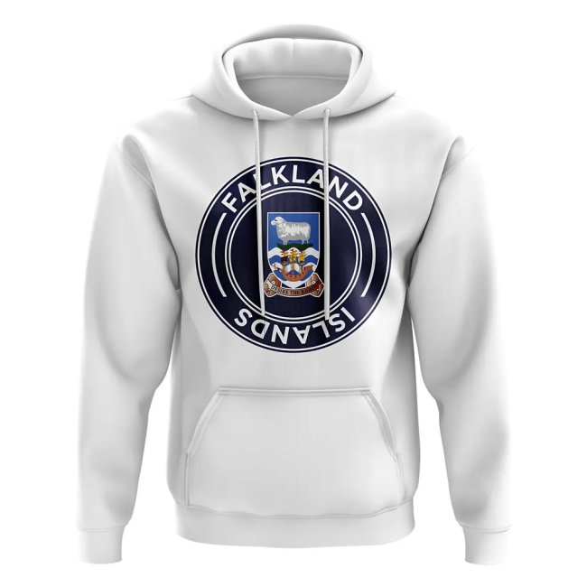 Falkland Islands Football Badge Hoodie (White)