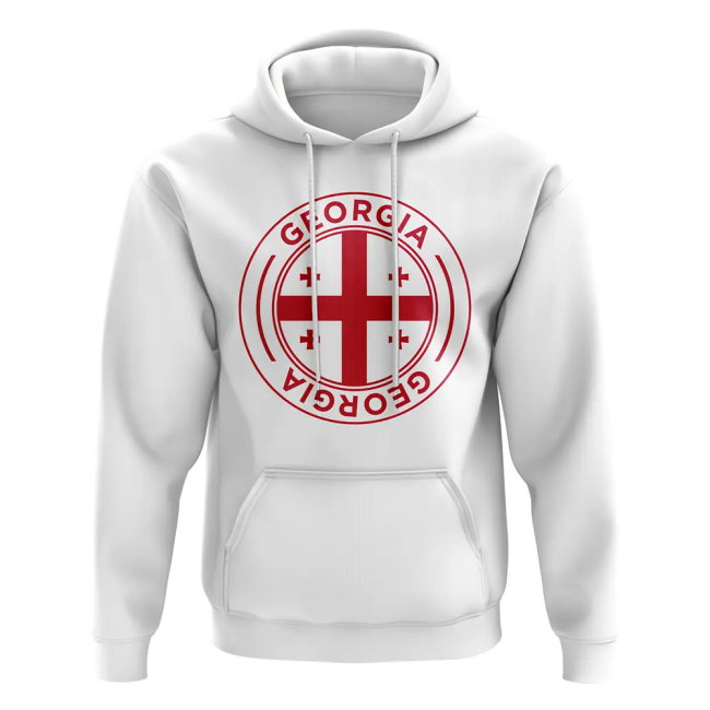 Georgia Football Badge Hoodie (White)