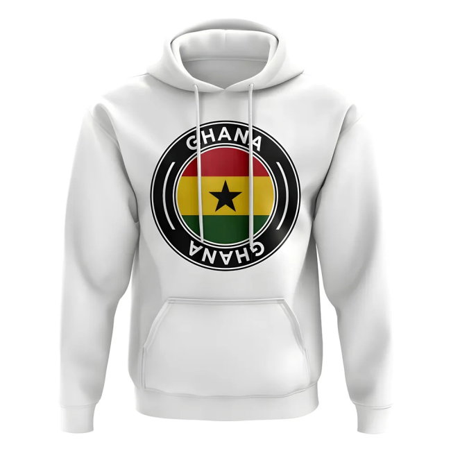 Ghana Football Badge Hoodie (White)