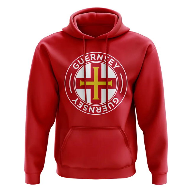 Guernsey Football Badge Hoodie (Red)