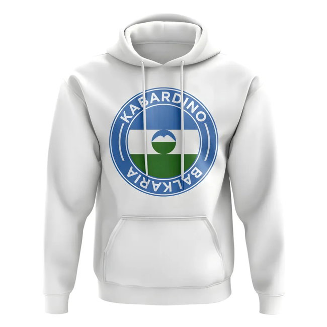 Kabardino-Balkaria Football Badge Hoodie (White)