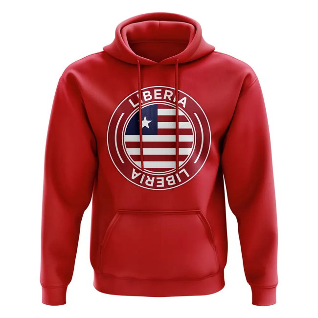 Liberia Football Badge Hoodie (Red)