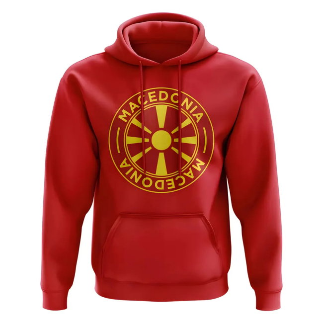 Macedonia Football Badge Hoodie (Red)