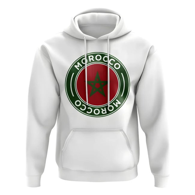 Morocco Football Badge Hoodie (White)