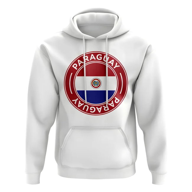 Paraguay Football Badge Hoodie (White)