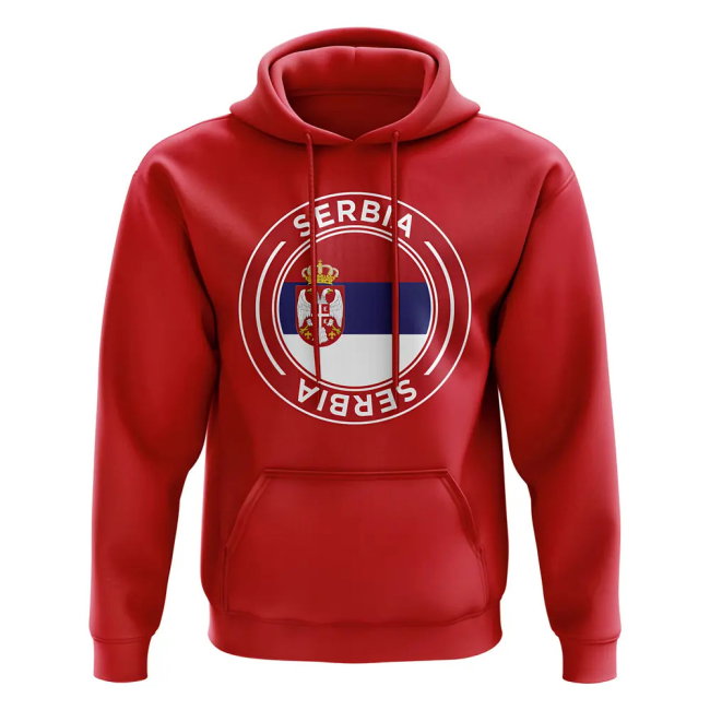 Serbia Football Badge Hoodie (Red)