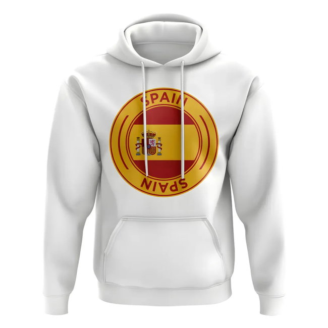 Spain Football Badge Hoodie (White)