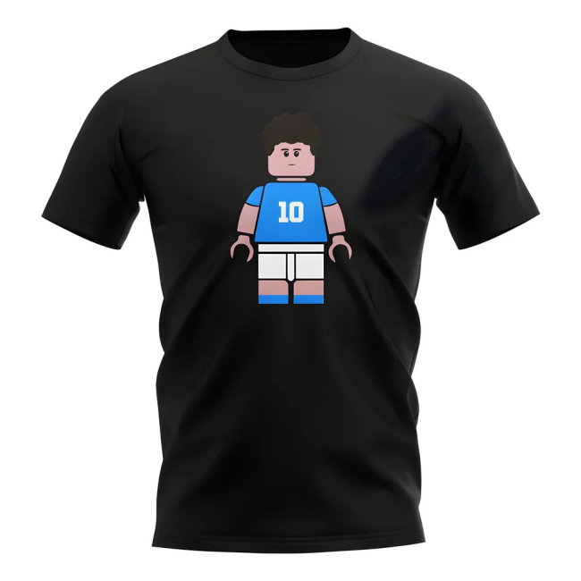 Diego Maradona Napoli Brick Footballer T-Shirt (Black)