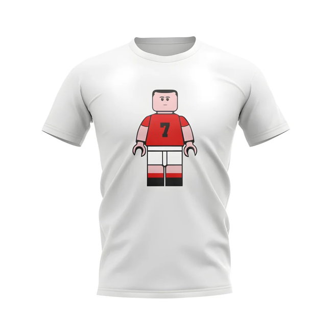 Eric Cantona Man Utd Brick Footballer T-Shirt (White)