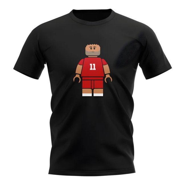 Mo Salah Liverpool Brick Footballer T-Shirt (Black)